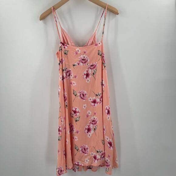 PROMESA Dress Size Medium NWT Floral Peach Button Down Tie Mini Boutique - Picture 3 of 16